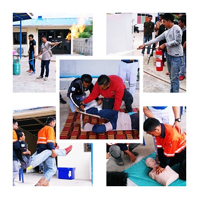 การอบรมปฐมพยาบาล และดับเพลิง